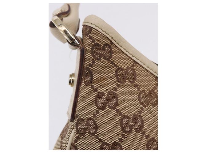 Borsa a tracolla GUCCI GG Canvas Beige Gold 130738 Auth am12619V D'oro - vista 9