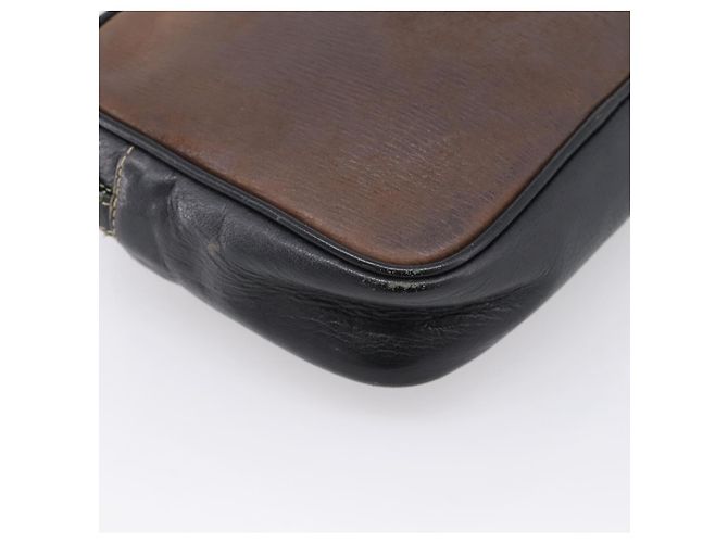 LOEWE Shoulder Bag Leather Black Gold Tone Auth 201277 - view 16