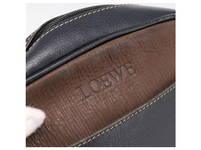 LOEWE Shoulder Bag Leather Black Gold Tone Auth 201277 - view 17