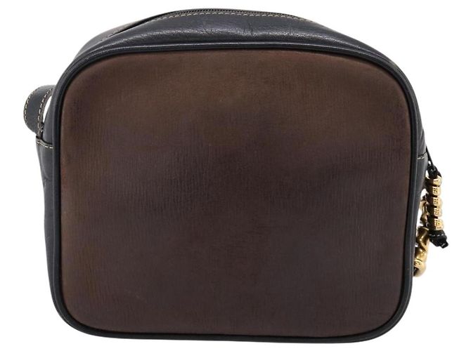 LOEWE Shoulder Bag Leather Black Gold Tone Auth 201277 - view 2