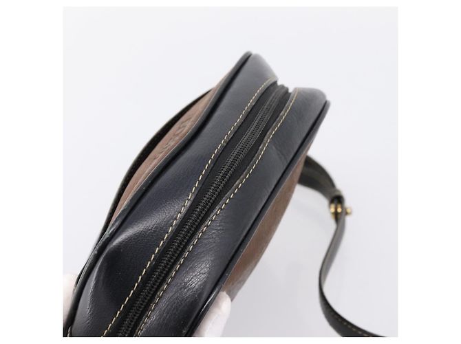 LOEWE Shoulder Bag Leather Black Gold Tone Auth 201277 - view 6