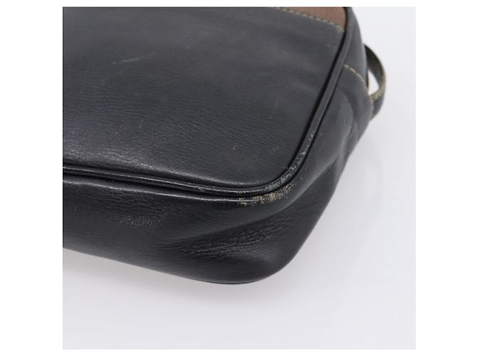 LOEWE Shoulder Bag Leather Black Gold Tone Auth 201277 - view 9
