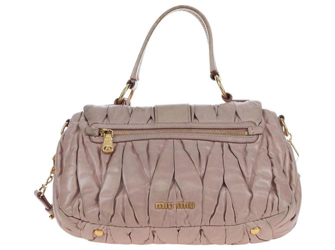 Borsa a mano Miu Miu Matelassé in pelle 2way Rosa Oro Auth 200292V D'oro - vista 2