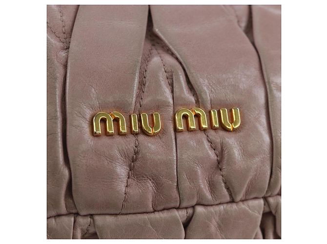 Borsa a mano Miu Miu Matelassé in pelle 2way Rosa Oro Auth 200292V D'oro - vista 20