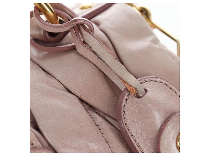 Borsa a mano Miu Miu Matelassé in pelle 2way Rosa Oro Auth 200292V D'oro - vista 23