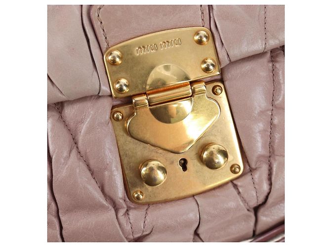 Borsa a mano Miu Miu Matelassé in pelle 2way Rosa Oro Auth 200292V D'oro - vista 25