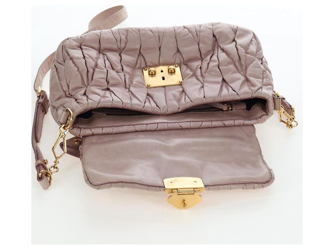 Borsa a mano Miu Miu Matelassé in pelle 2way Rosa Oro Auth 200292V D'oro - vista 26
