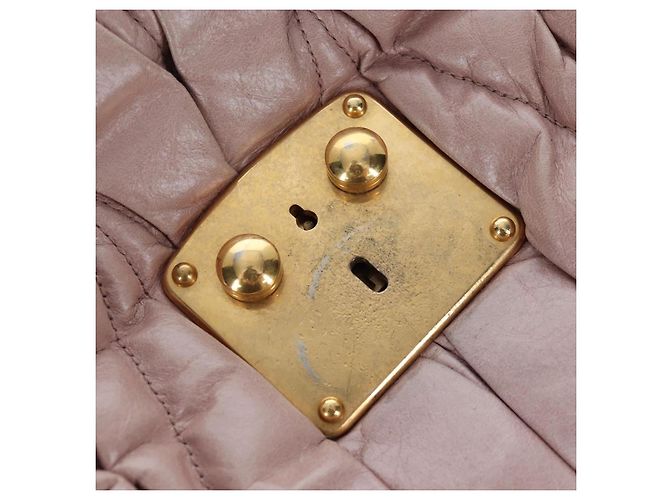 Borsa a mano Miu Miu Matelassé in pelle 2way Rosa Oro Auth 200292V D'oro - vista 28