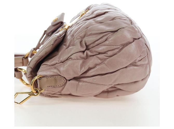 Borsa a mano Miu Miu Matelassé in pelle 2way Rosa Oro Auth 200292V D'oro - vista 3