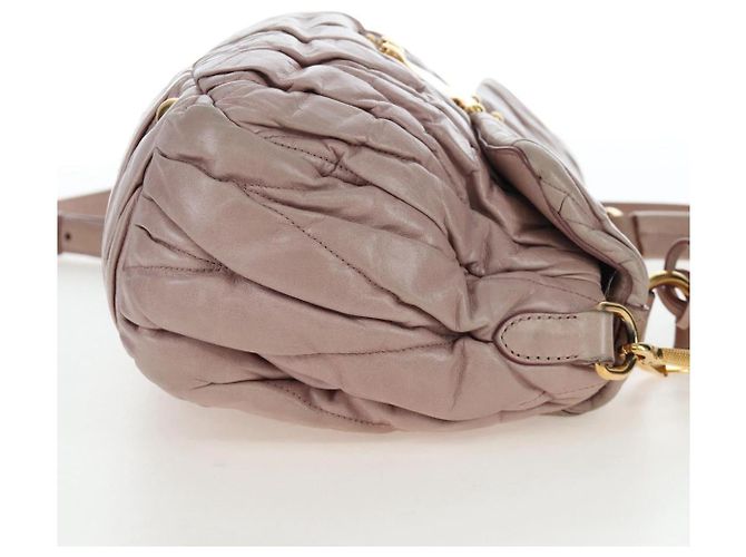 Borsa a mano Miu Miu Matelassé in pelle 2way Rosa Oro Auth 200292V D'oro - vista 4