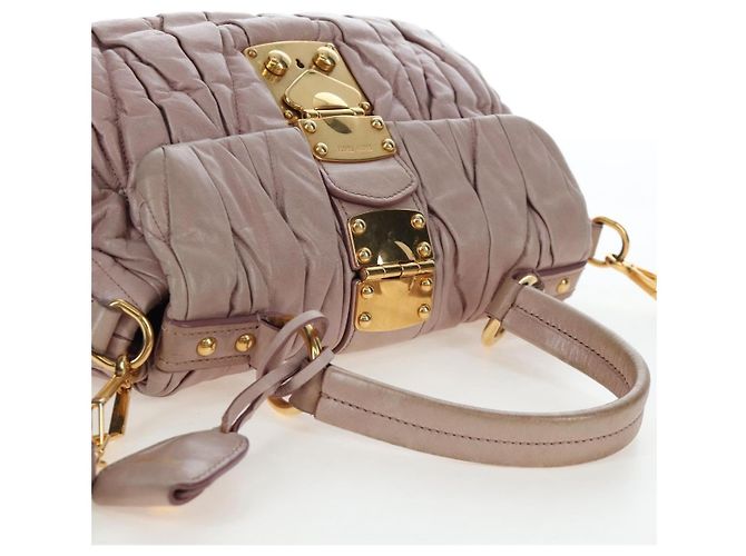 Borsa a mano Miu Miu Matelassé in pelle 2way Rosa Oro Auth 200292V D'oro - vista 6