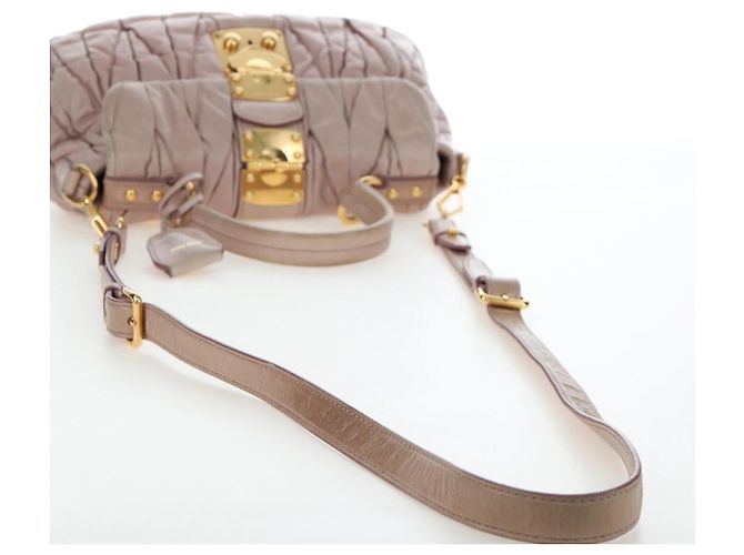 Borsa a mano Miu Miu Matelassé in pelle 2way Rosa Oro Auth 200292V D'oro - vista 9