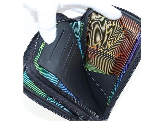 LOUIS VUITTON 3D monogram Double Phone Pouch Black M80141 LV Auth 200705M Schwarz - Ansicht 10