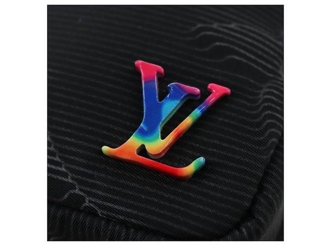 LOUIS VUITTON 3D monogram Double Phone Pouch Black M80141 LV Auth 200705M Schwarz - Ansicht 19