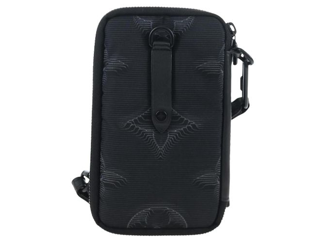 LOUIS VUITTON 3D monogram Double Phone Pouch Black M80141 LV Auth 200705M Schwarz - Ansicht 2