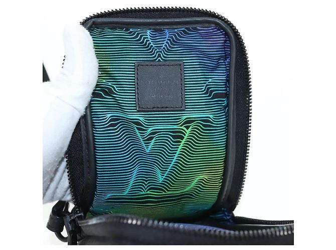 LOUIS VUITTON 3D monogram Double Phone Pouch Black M80141 LV Auth 200705M Schwarz - Ansicht 24