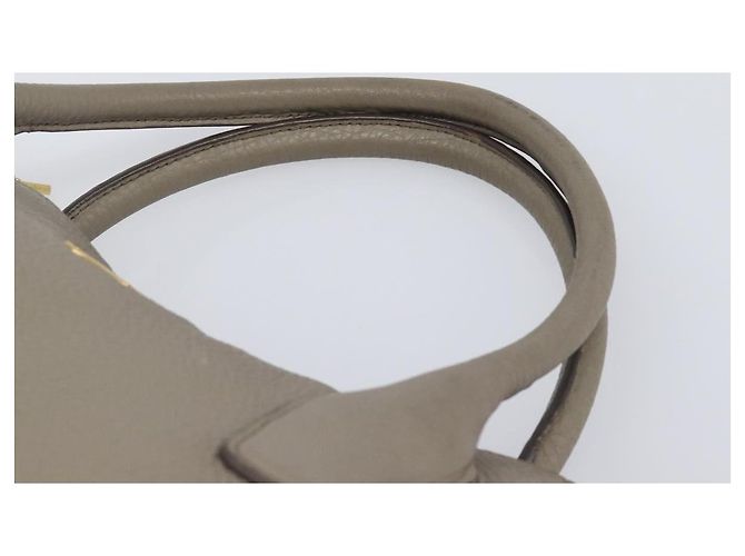 PRADA Handtasche Vittero Dino Leather 2way Grau Gold Auth 202933V Braun Golden - Ansicht 14