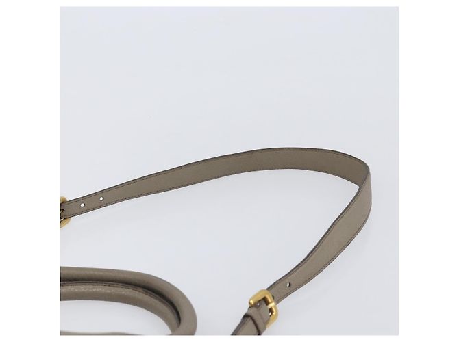 PRADA Handtasche Vittero Dino Leather 2way Grau Gold Auth 202933V Braun Golden - Ansicht 15