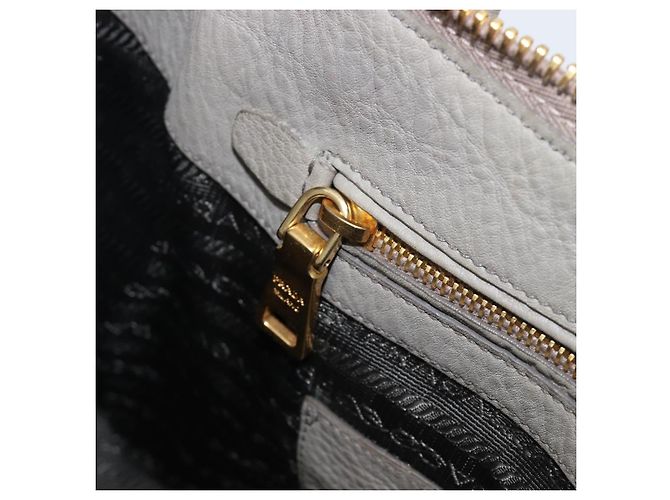 PRADA Handtasche Vittero Dino Leather 2way Grau Gold Auth 202933V Braun Golden - Ansicht 25