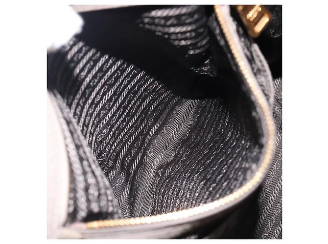 PRADA Handtasche Vittero Dino Leather 2way Grau Gold Auth 202933V Braun Golden - Ansicht 26