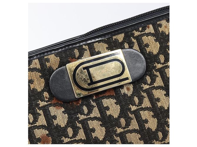 Borsa a tracolla Christian Dior Trotter Canvas Navy Gold Auth 203401 D'oro Blu navy - vista 19