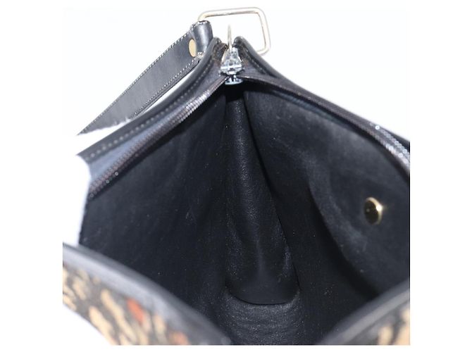 Borsa a tracolla Christian Dior Trotter Canvas Navy Gold Auth 203401 D'oro Blu navy - vista 21