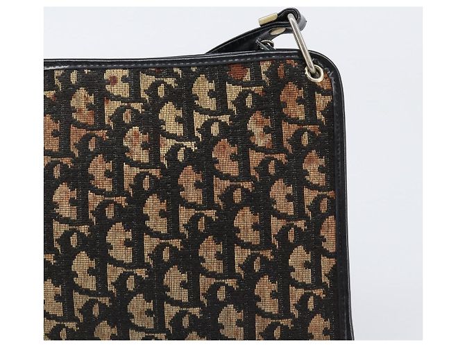 Borsa a tracolla Christian Dior Trotter Canvas Navy Gold Auth 203401 D'oro Blu navy - vista 3
