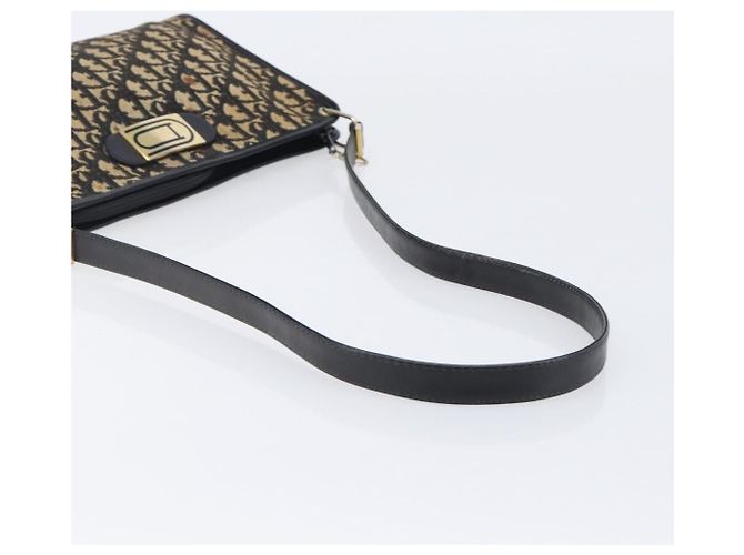 Borsa a tracolla Christian Dior Trotter Canvas Navy Gold Auth 203401 D'oro Blu navy - vista 8