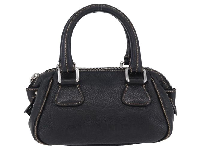 Borsa a Mano CHANEL Pelle Caviar Nero Argento CC Auth 203129V - vista 13