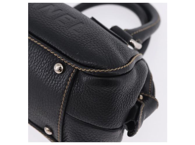 Borsa a Mano CHANEL Pelle Caviar Nero Argento CC Auth 203129V - vista 14