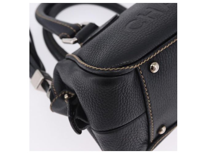 Borsa a Mano CHANEL Pelle Caviar Nero Argento CC Auth 203129V - vista 9