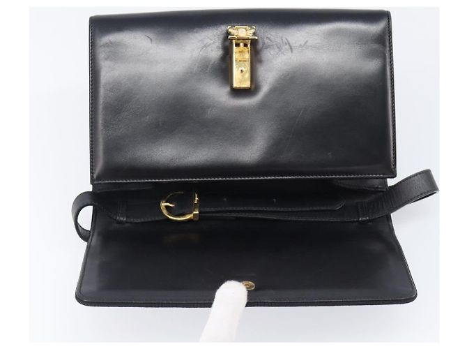 Borsa a tracolla Salvatore Ferragamo in pelle nera e oro Auth 202612 Nero - vista 10