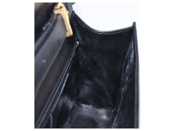 Borsa a tracolla Salvatore Ferragamo in pelle nera e oro Auth 202612 Nero - vista 18