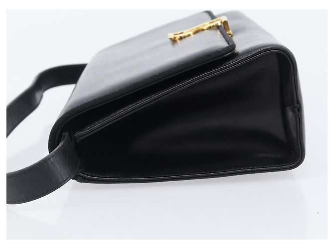 Borsa a tracolla Salvatore Ferragamo in pelle nera e oro Auth 202612 Nero - vista 4