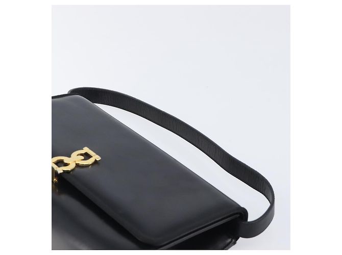 Borsa a tracolla Salvatore Ferragamo in pelle nera e oro Auth 202612 Nero - vista 8