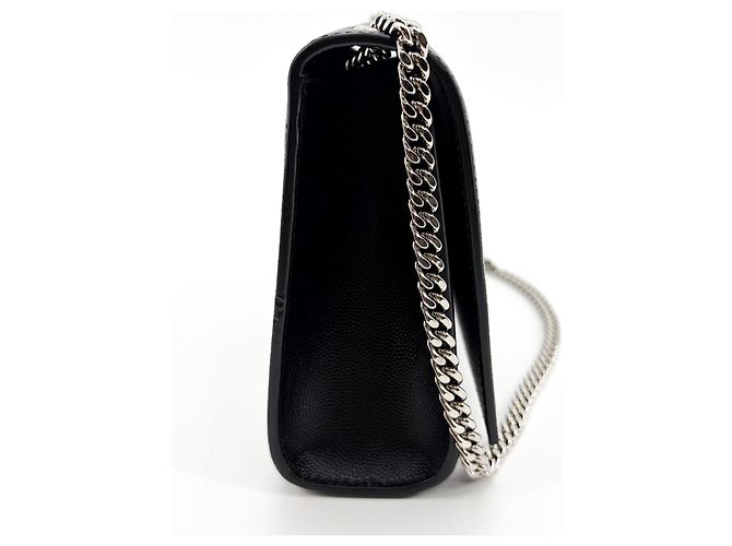 Autre Marque Saint Laurent Kate Crystal Embellished Patent Toy Nero - vista 4
