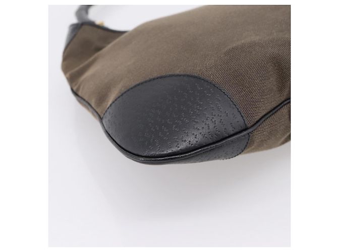 Borsa a tracolla GUCCI Bamboo Jackie Canvas Brown Gold 001 4061 Auth 203473V Marrone D'oro - vista 16