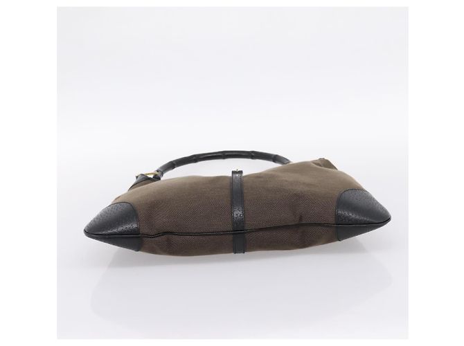 Borsa a tracolla GUCCI Bamboo Jackie Canvas Brown Gold 001 4061 Auth 203473V Marrone D'oro - vista 5