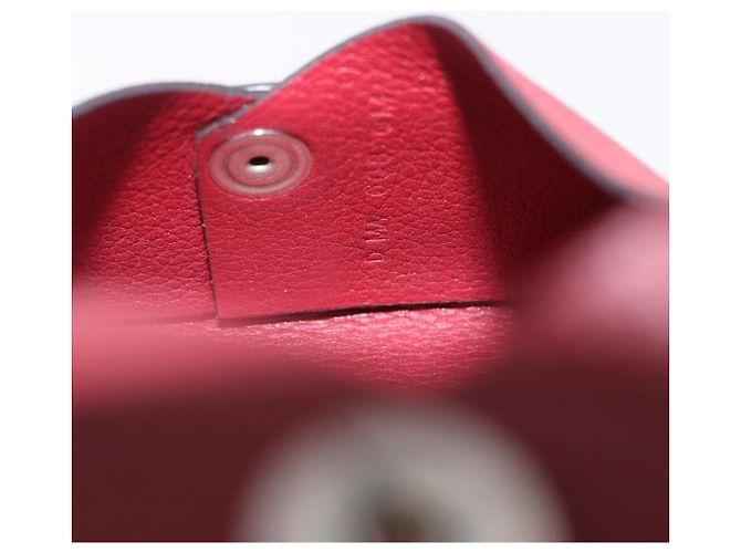 Hermès HERMES Calvi Card Case Leather Red Auth 202724M - view 11