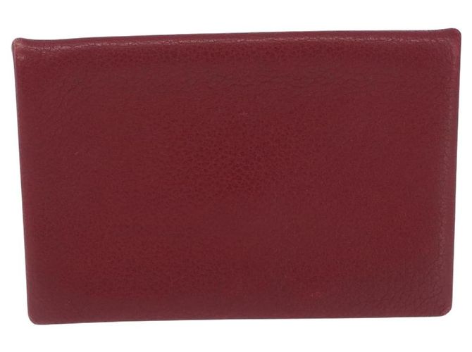 Hermès HERMES Calvi Card Case Leather Red Auth 202724M - view 13