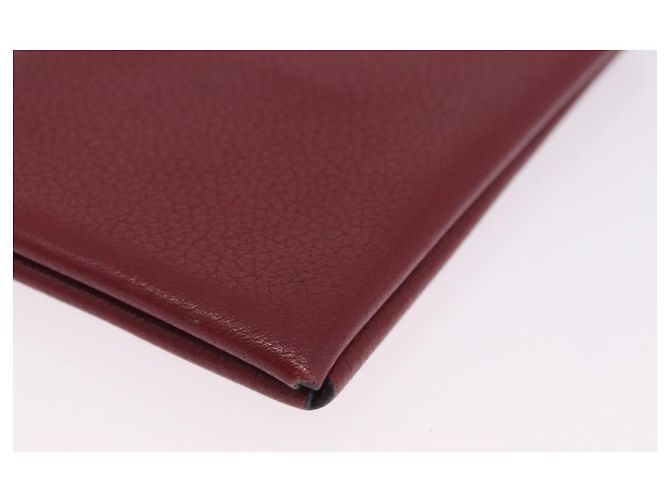 Hermès HERMES Calvi Card Case Leather Red Auth 202724M - view 15