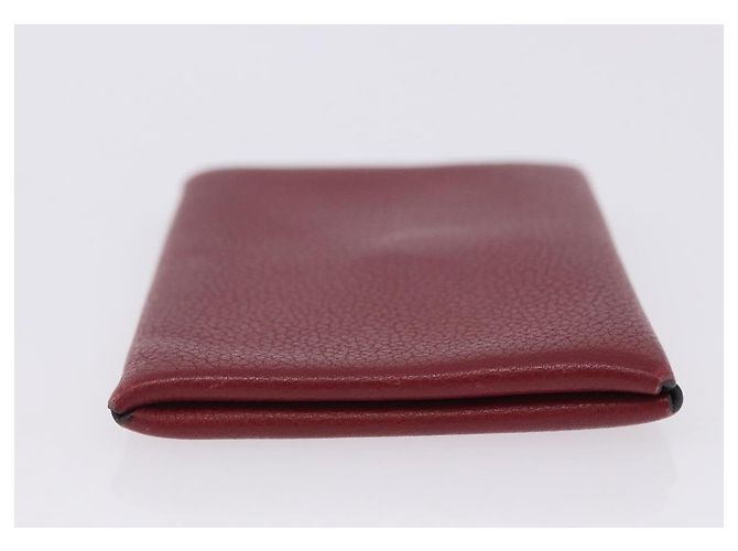 Hermès HERMES Calvi Card Case Leather Red Auth 202724M - view 4