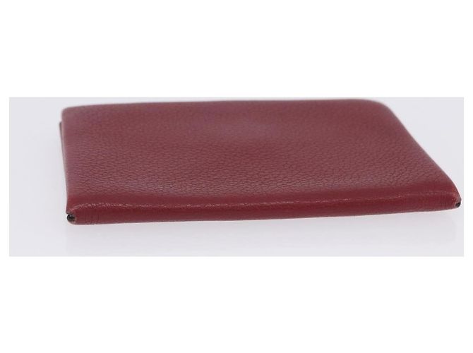 Hermès HERMES Calvi Card Case Leather Red Auth 202724M - view 5