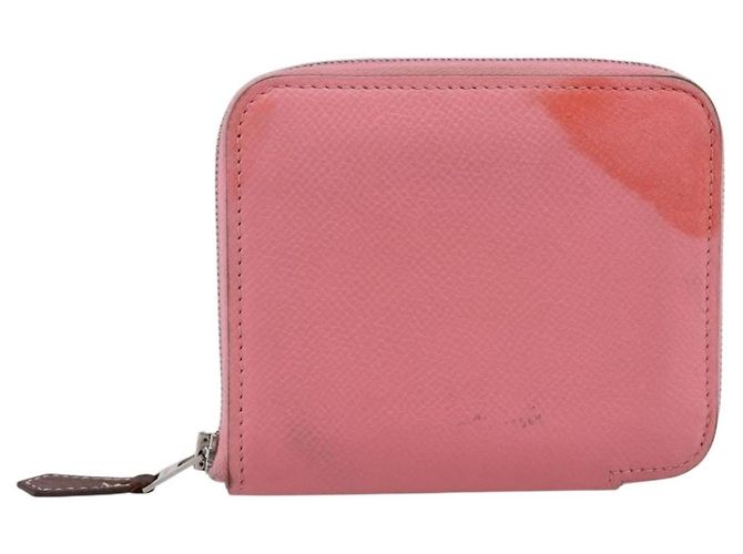 Hermès HERMES Azap Silk In Wallet Leather Pink Silver Auth 202722 Plata Rosa - vista 13