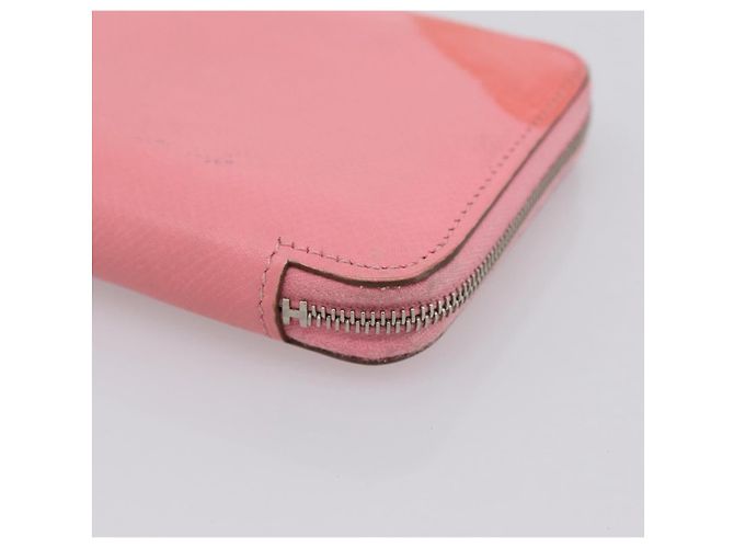 Hermès HERMES Azap Silk In Wallet Leather Pink Silver Auth 202722 Plata Rosa - vista 14