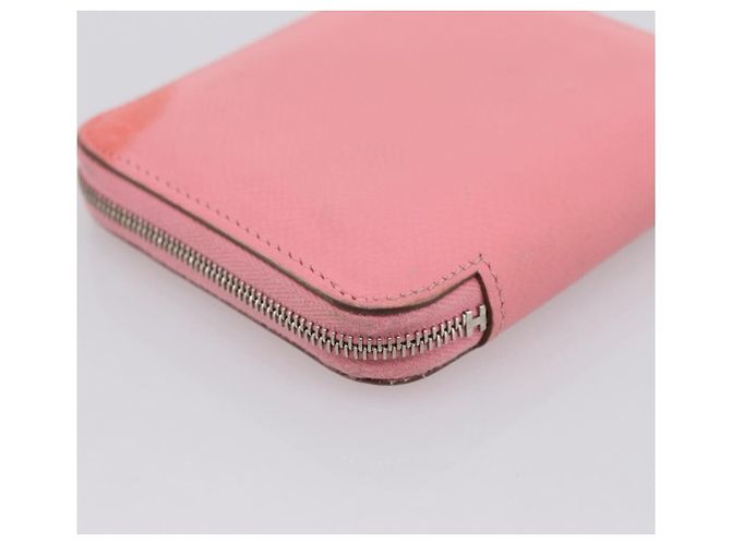 Hermès HERMES Azap Silk In Wallet Leather Pink Silver Auth 202722 Plata Rosa - vista 17