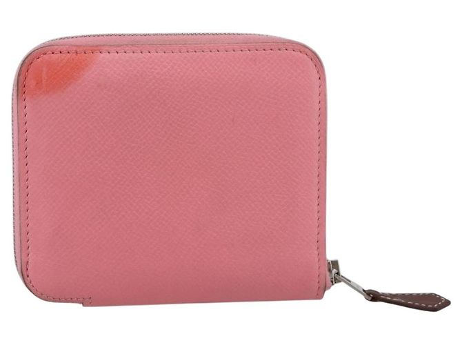 Hermès HERMES Azap Silk In Wallet Leather Pink Silver Auth 202722 Plata Rosa - vista 2
