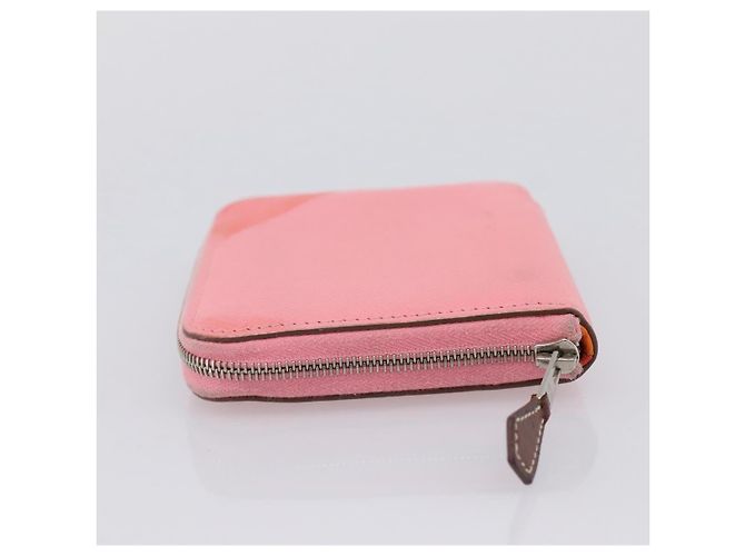 Hermès HERMES Azap Silk In Wallet Leather Pink Silver Auth 202722 Plata Rosa - vista 3