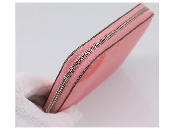 Hermès HERMES Azap Silk In Wallet Leather Pink Silver Auth 202722 Plata Rosa - vista 5