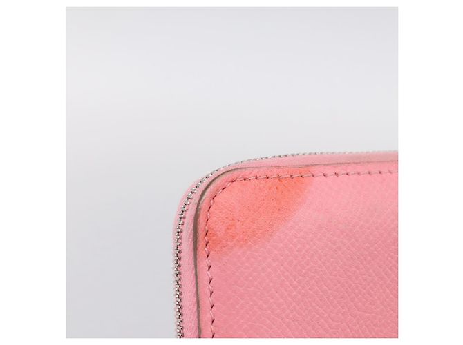 Hermès HERMES Azap Silk In Wallet Leather Pink Silver Auth 202722 Plata Rosa - vista 7